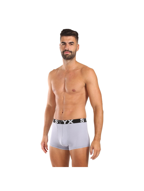 Styx Pánské boxerky Styx sportovní guma světle šedé