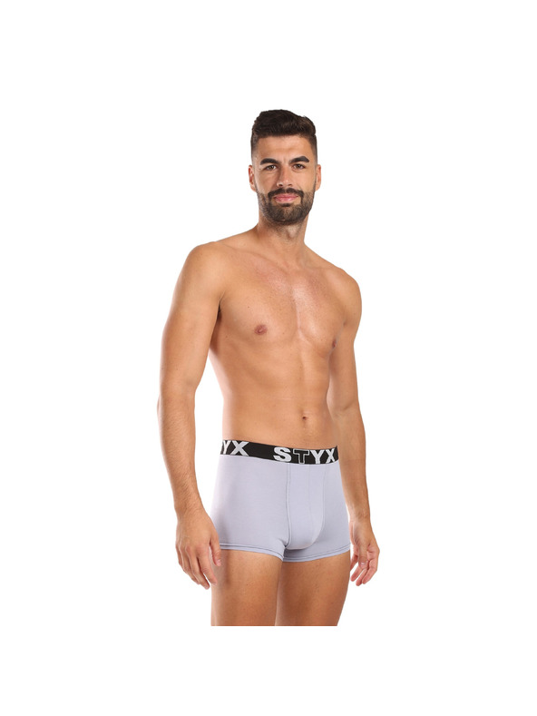 Styx Pánské boxerky Styx sportovní guma světle šedé