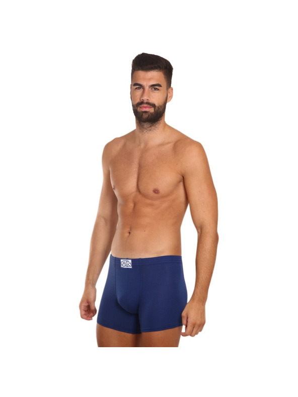 Styx Pánské boxerky Styx long klasická guma modré