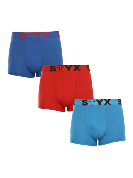 Styx Sada tří - pánské boxerky Styx sportovní guma vícebarevné
