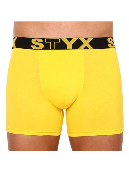 Styx Pánské boxerky Styx long sportovní guma žluté