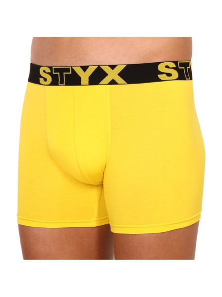 Styx Pánské boxerky Styx long sportovní guma žluté