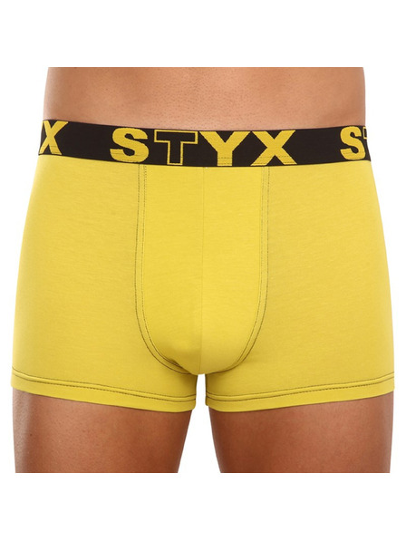 Styx Pánské boxerky Styx sportovní guma zelenožluté