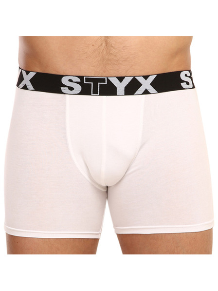 Styx Pánské boxerky Styx long sportovní guma bílé