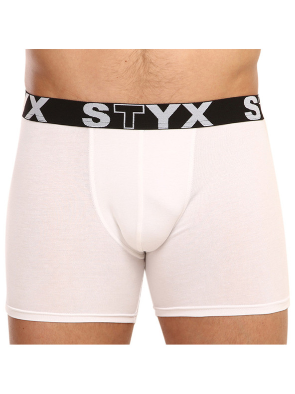 Styx Pánské boxerky Styx long sportovní guma bílé