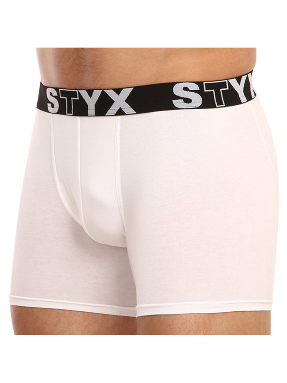 Styx Pánské boxerky Styx long sportovní guma bílé