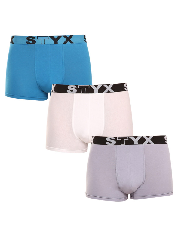 Styx Sada tří - pánské boxerky Styx sportovní guma vícebarevné