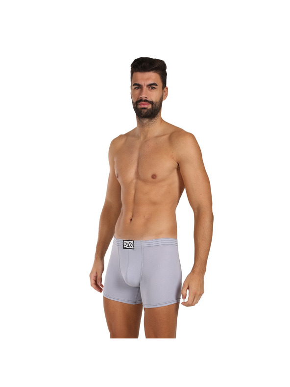Styx Pánské boxerky Styx long klasická guma světle šedé