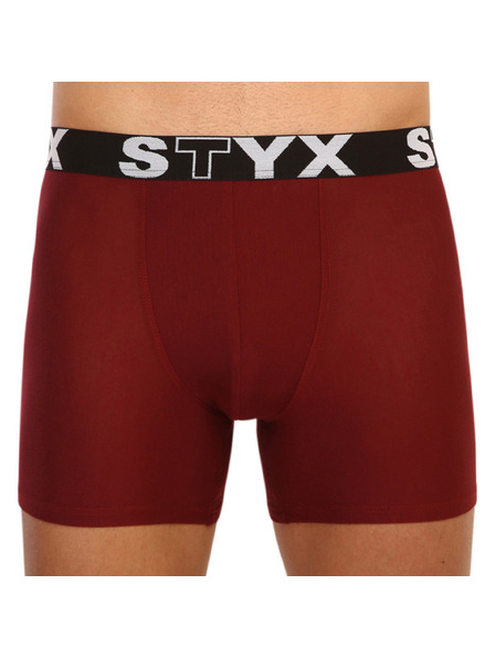Styx Pánské boxerky Styx long sportovní guma vínové