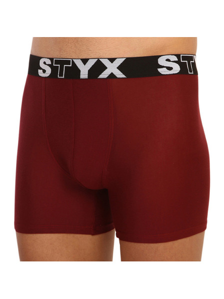 Styx Pánské boxerky Styx long sportovní guma vínové