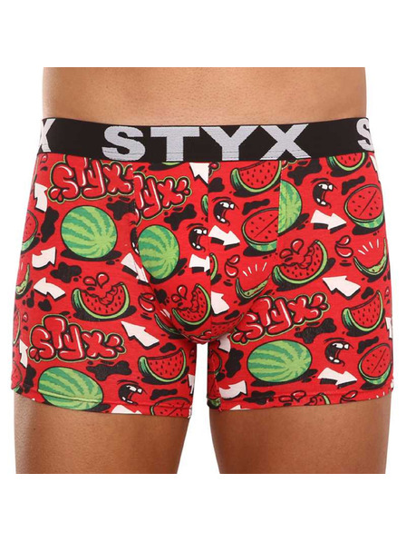 Styx Pánské boxerky Styx long art sportovní guma melouny