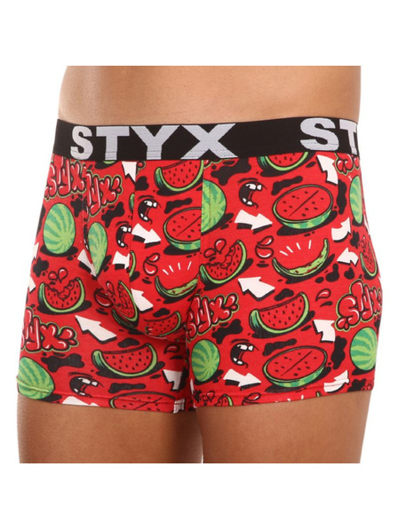 Styx Pánské boxerky Styx long art sportovní guma melouny