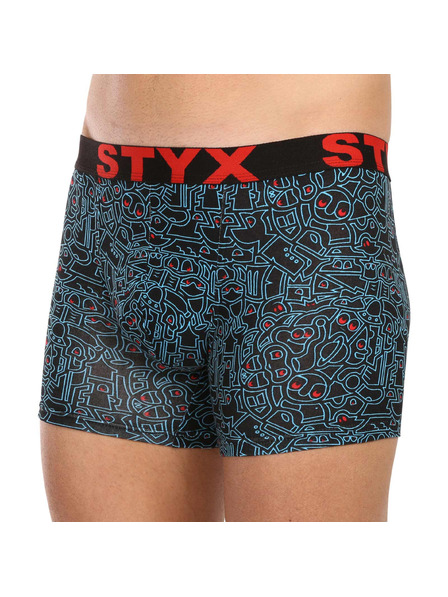 Styx Pánské boxerky Styx long art sportovní guma doodle (U1256/2)
