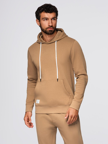 Ombre Clothing Pánská tepláková souprava mikina + kalhoty regular fit - velbloudí V2 Z120 Ombre Clothing