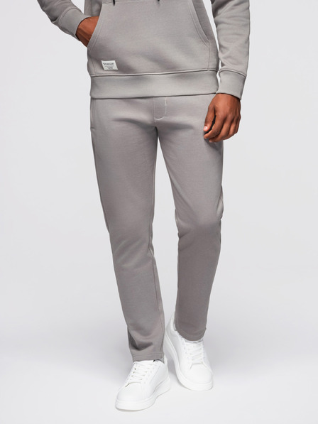 Ombre Clothing Pánská tepláková souprava: mikina s kapucí + kalhoty regular fit - šedá V8 Z120 Ombre Clothing