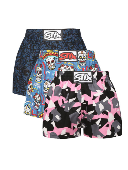 Styx Sada tří - dětské trenky Styx art klasická guma vícebarevné