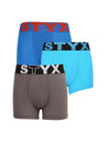 Styx Sada tří - dětské boxerky Styx sportovní guma vícebarevné
