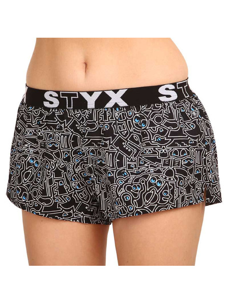 Styx Dámské trenky Styx art sportovní guma doodle