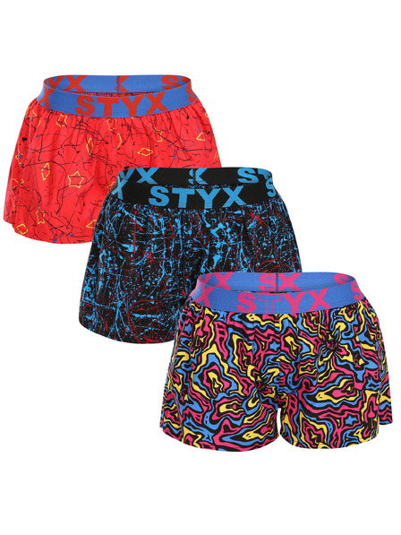 Styx Sada tří - dámské trenky Styx art sportovní guma vícebarevné