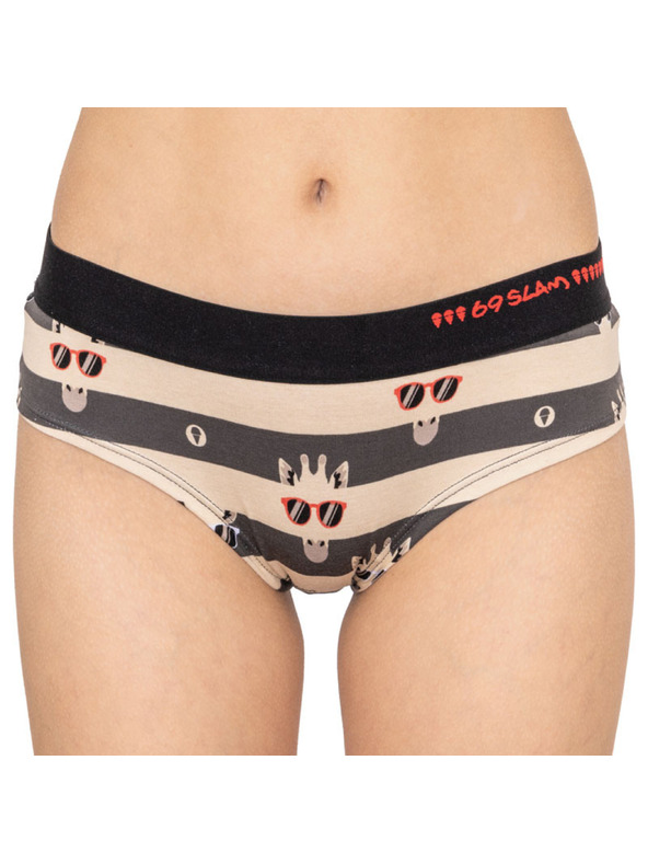 69slam Dámské kalhotky 69SLAM boxer bamboo giraffe stripes