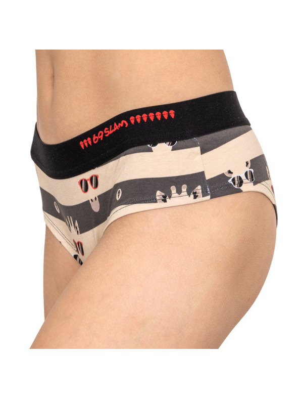 69slam Dámské kalhotky 69SLAM boxer bamboo giraffe stripes