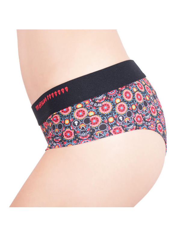 69slam Dámské kalhotky 69SLAM boxer flower skull