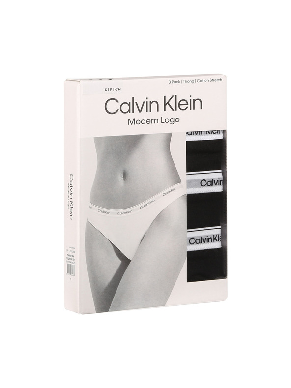 Calvin Klein Sada tří - dámská tanga Calvin Klein černé