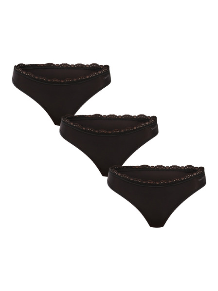 Calvin Klein Sada tří - dámská tanga Calvin Klein černá