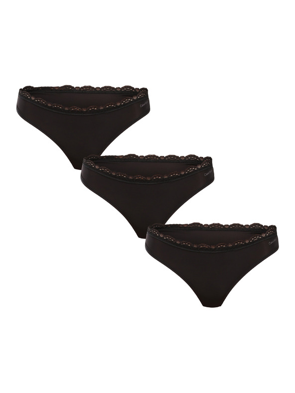 Calvin Klein Sada tří - dámská tanga Calvin Klein černá