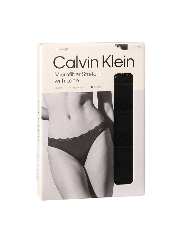 Calvin Klein Sada tří - dámská tanga Calvin Klein černá