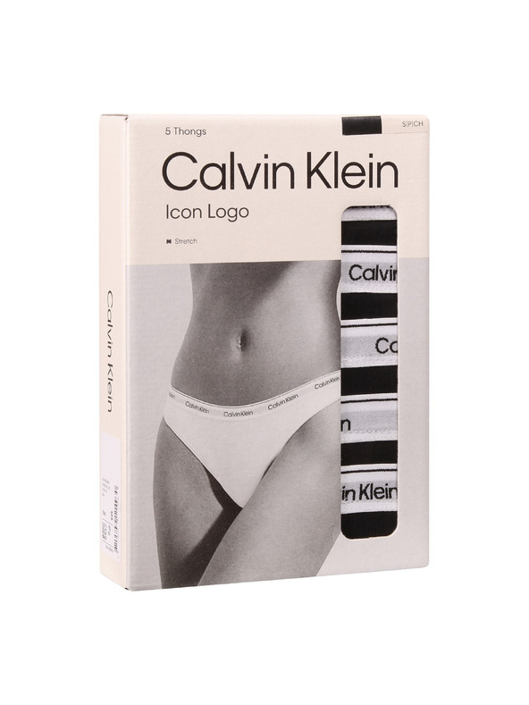 Calvin Klein Sada pěti - dámská tanga Calvin Klein černá