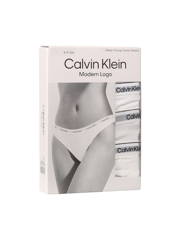 Calvin Klein Sada tří - dámská tanga Calvin Klein bílá