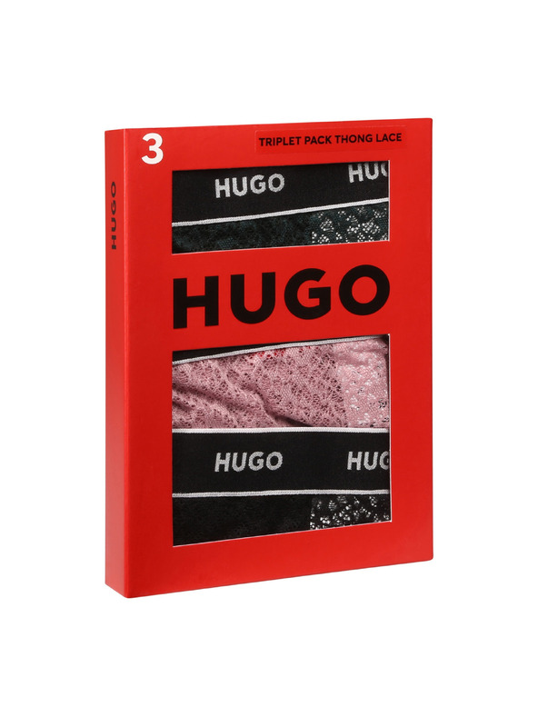 HUGO Sada tří - dámská tanga HUGO vícebarevná