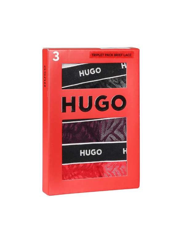 HUGO Sada tří - dámské kalhotky HUGO vícebarevné