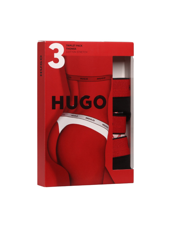 HUGO Sada tří - dámská tanga HUGO vícebarevná