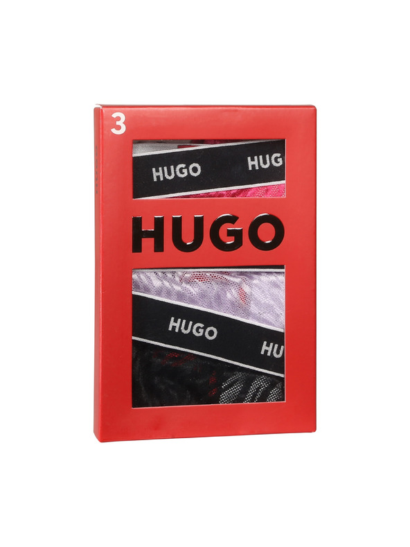 HUGO Sada tří - dámská tanga HUGO vícebarevná