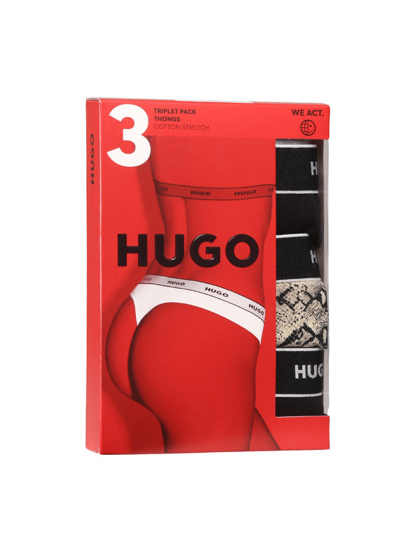HUGO Sada tří - dámská tanga HUGO vícebarevná