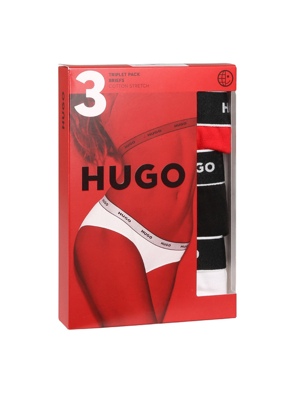 HUGO Sada tří - dámské kalhotky HUGO vícebarevné