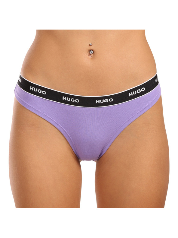 HUGO Sada tří - dámská tanga HUGO vícebarevná