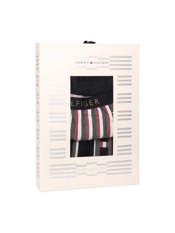 Tommy Hilfiger Pánské pyžamo Tommy Hilfiger s papučemi  vícebarevné v dárkovém balení