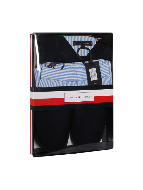 Tommy Hilfiger Pánské pyžamo Tommy Hilfiger s papučemi  vícebarevné v dárkovém balení