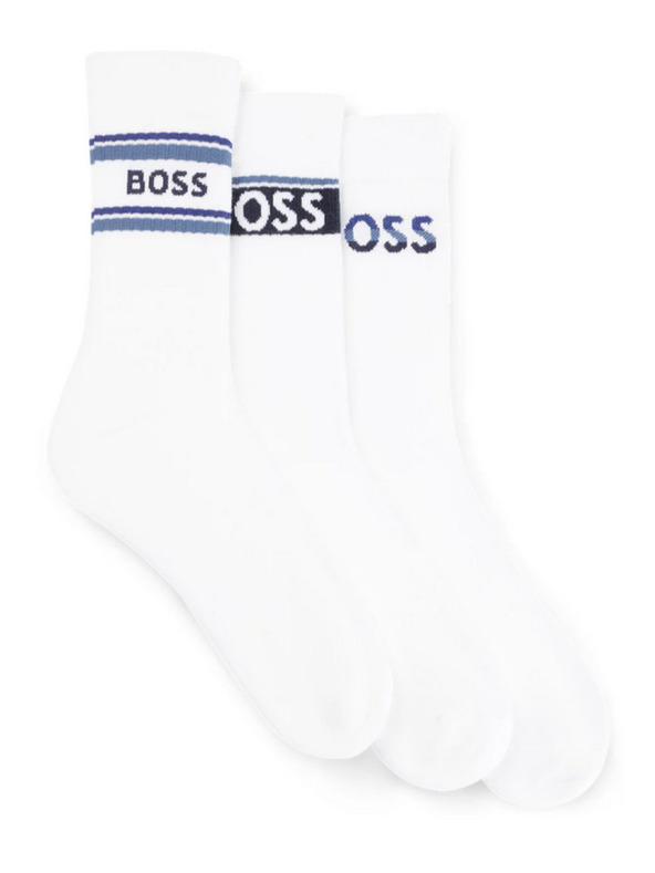 BOSS Sada tří - ponožky BOSS bílé
