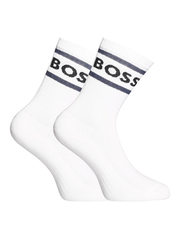 BOSS Sada tří - ponožky BOSS vysoké bílé
