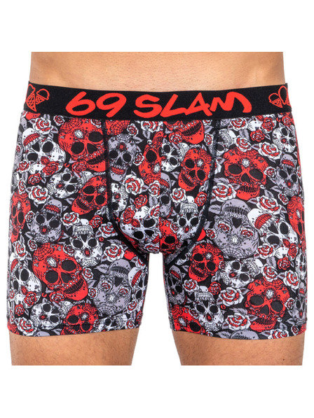 69slam Pánské boxerky 69SLAM fit bamboo red sugar crane