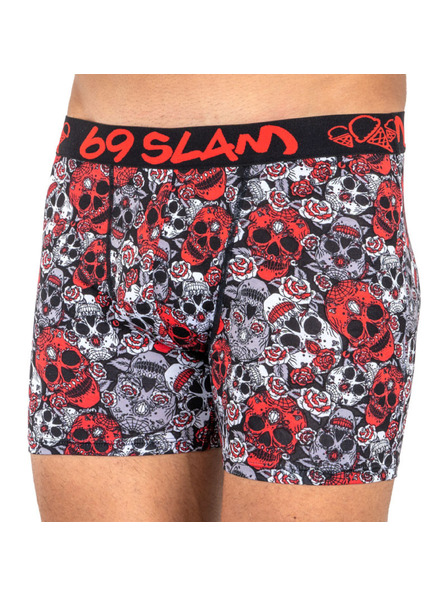 69slam Pánské boxerky 69SLAM fit bamboo red sugar crane