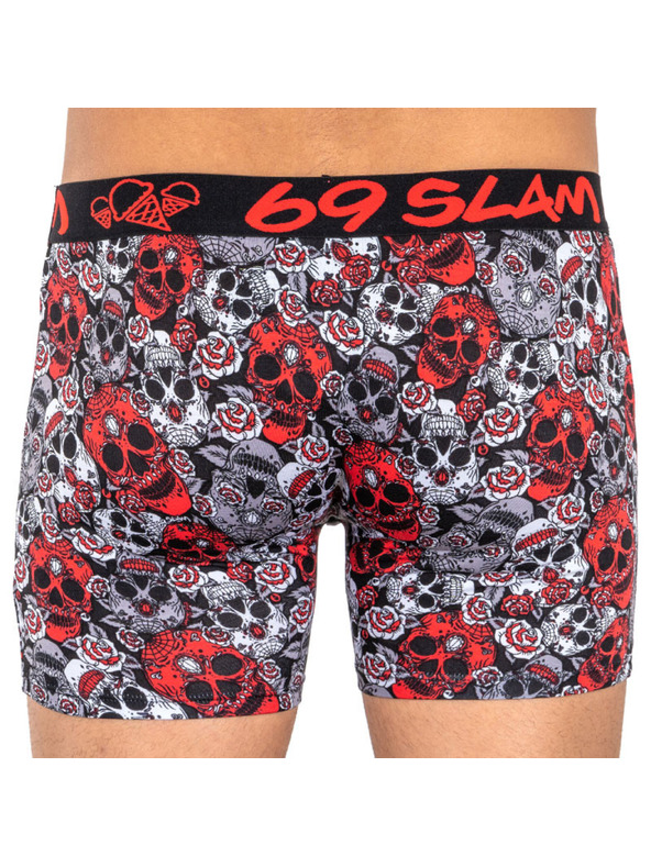 69slam Pánské boxerky 69SLAM fit bamboo red sugar crane