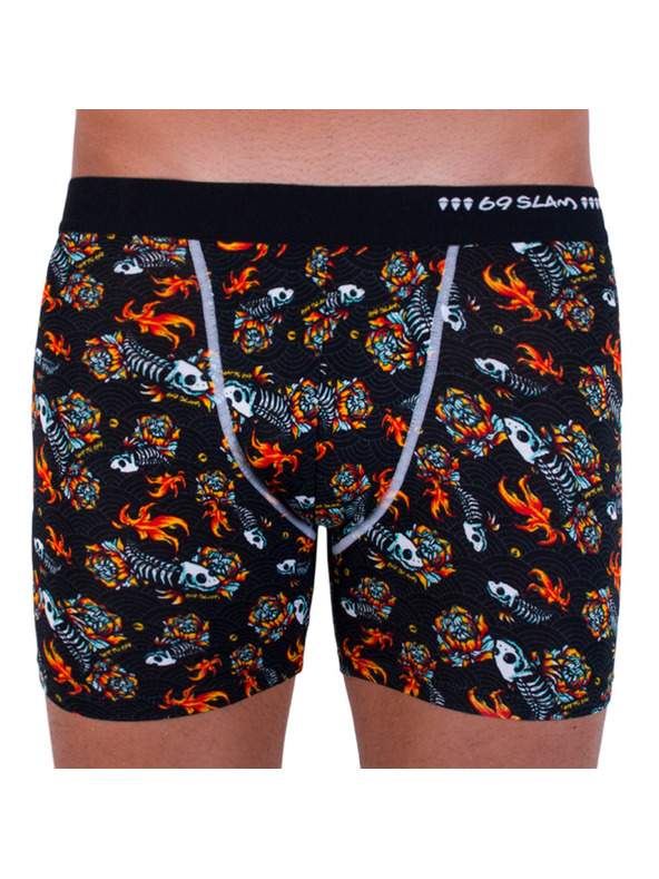 69slam Pánské boxerky 69SLAM fit bamboo fish skull