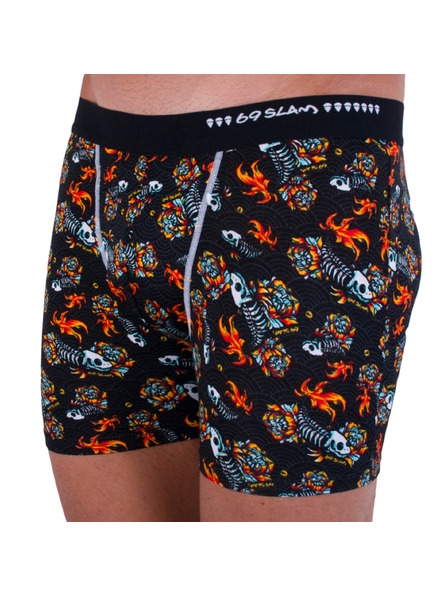 69slam Pánské boxerky 69SLAM fit bamboo fish skull