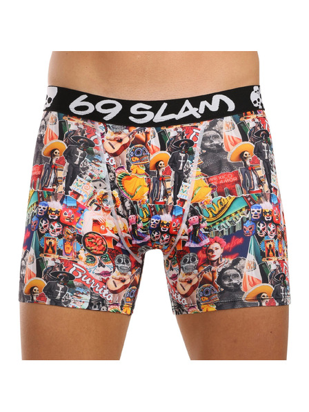 69slam Pánské boxerky 69SLAM fit MEXICOLLAGE DYLAN