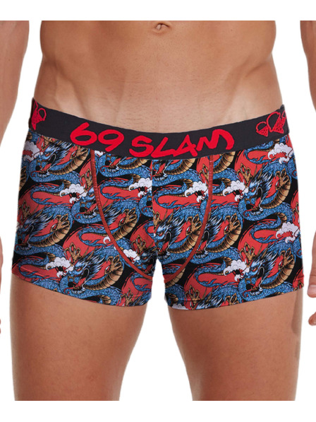 69slam Pánské boxerky 69SLAM hip bamboo moon dragon red